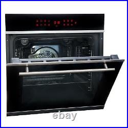 SIA BISO11SS 60cm Black Single Electric True Fan Oven & 4 Zone Ceramic Hob