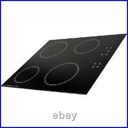 SIA BISO11SS 60cm Black Single Electric True Fan Oven & 4 Zone Ceramic Hob