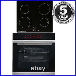 SIA BISO11SS 60cm Black Single Electric True Fan Oven & 4 Zone Induction Hob