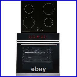 SIA BISO11SS 60cm Black Single Electric True Fan Oven & 4 Zone Induction Hob