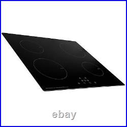 SIA BISO11SS 60cm Black Single Electric True Fan Oven & 4 Zone Induction Hob