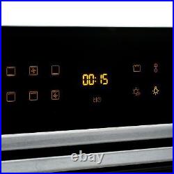 SIA BISO6SS 60cm Black Single Electric True Fan Oven & 4 Burner Gas On Glass Hob