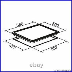 SIA BISO6SS 60cm Black Single Electric True Fan Oven & 4 Burner Gas On Glass Hob