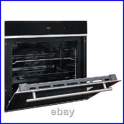 SIA BISO6SS 60cm Black Single Electric True Fan Oven & 4 Burner Gas On Glass Hob