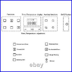 SIA BISO6SS 60cm Black Single Electric True Fan Oven & 4 Burner Gas On Glass Hob