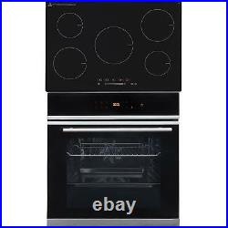 SIA BISO6SS 60cm Black Single Electric True Fan Oven & 5 Zone Induction Hob