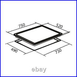 SIA BISO6SS 60cm Black Single Electric True Fan Oven & 5 Zone Induction Hob