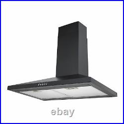 SIA Black Single Electric Oven, 5 Burner Gas On Glass Hob & Chimney Cooker Hood