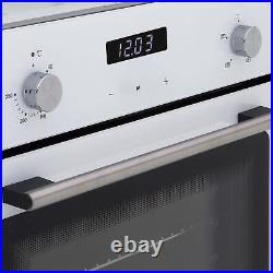 SIA SO103WH 60cm White Built In Single Electric True Fan Oven With Digital Timer