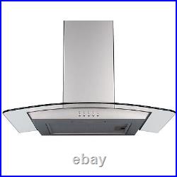 SIA Stainless Steel 60cm Single Electric Oven, 70cm Gas Hob & Curved Glass Hood