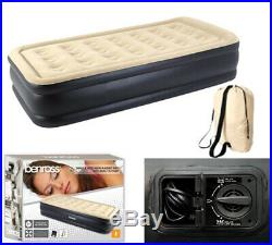 Single High Raised Air Bed Mattress With Built-In Electric Pump Camping Inflatable